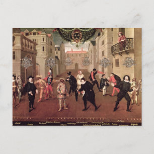 Cartão Postal Comediantes italianos e franceses