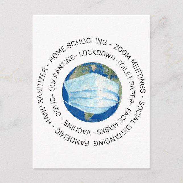 Cartão Postal Comemoração Mundial da Quarentena da Covid (Frente)