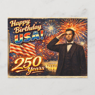 Cartão Postal Comemorando 250 Anos dos EUA Abraham Lincoln