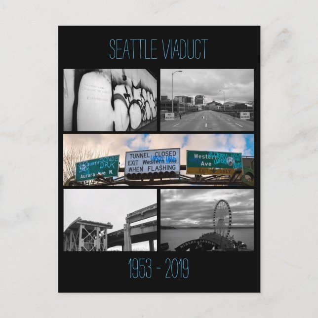 Cartão Postal Comemorativa do Viaduto de Seattle (Frente)