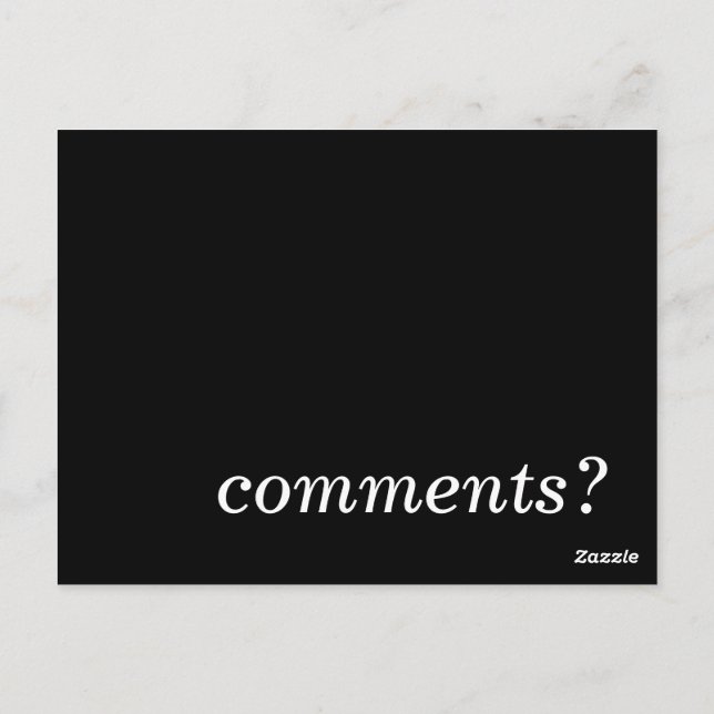 Cartão Postal comentários? (Verso)