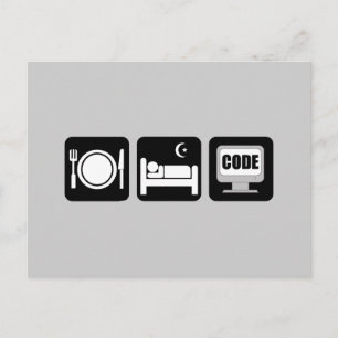 Cartão Postal comer código de repouso