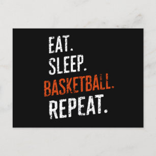 Cartão Postal Comer Dormir Basquetebol Repetir Retro Vintage
