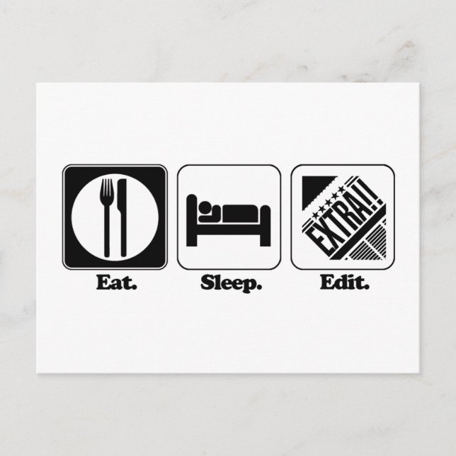 Cartão Postal comer dormir editar (Frente)