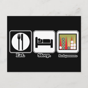 Cartão Postal comer dormir gamão