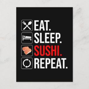 Cartão Postal Comer. Dormir. Sushi. Repetir