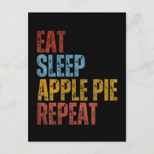 CARTÃO POSTAL COMER DORMIR TORTA DE MAÇÃ REPETIR