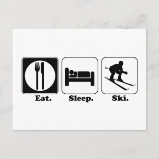 Cartão Postal comer ski de dormir