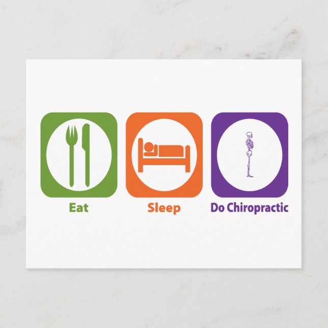 Cartão Postal Comer Sleep Do Chiropractic (Frente)