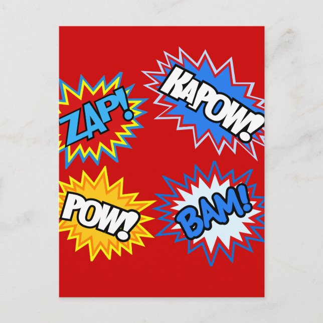 Cartão Postal Comic Book Pow! Bursts (Frente)