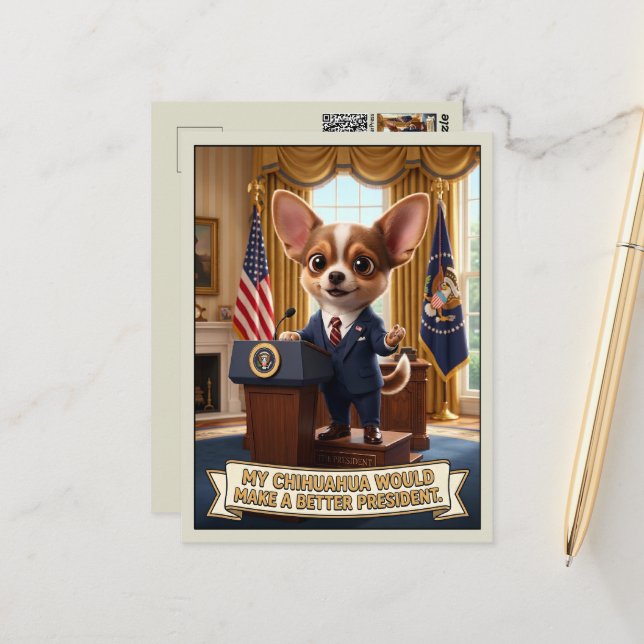 Cartão Postal Cômico anti-Trump 3D (Frente/Verso In Situ)