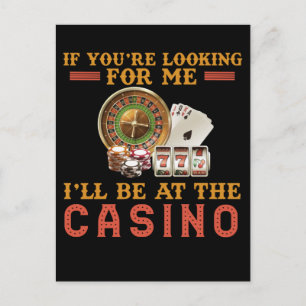 Cartão Postal Cômico Humor de jogo viciante em cassino