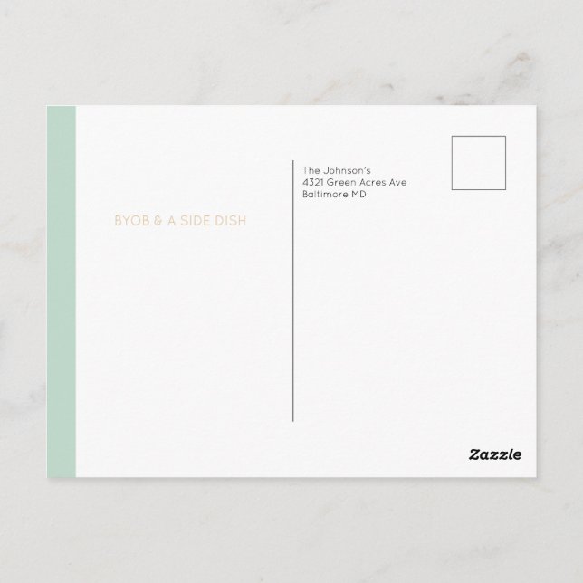 Cartão Postal Comida Coma e Calças de Gordura Ação de Graças (Verso)