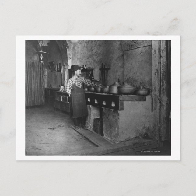 Cartão Postal Comida cozida em fotografia de restaurante turco (Frente)