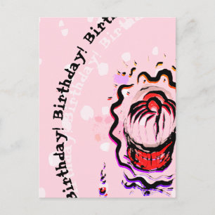 Cartão Postal Comida de Artesanato de Cerejeira de Aniversário
