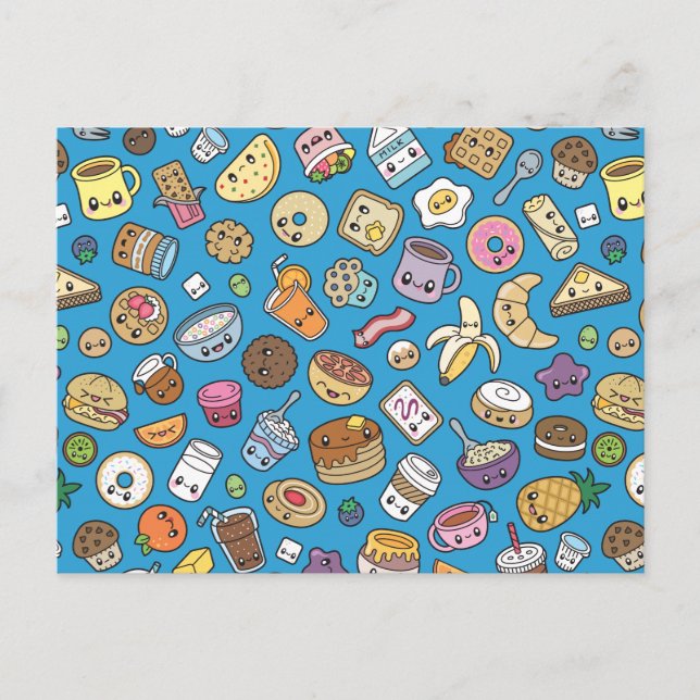 Cartão Postal Comida de café da manhã (Frente)