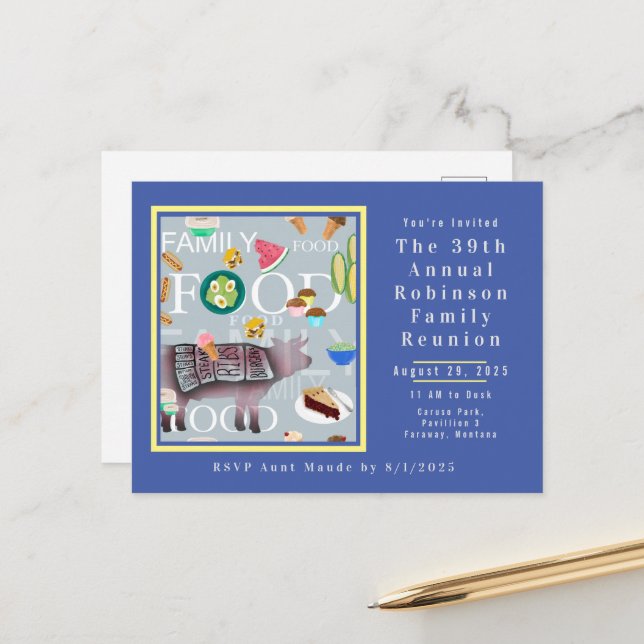 Cartão Postal Comida de piquenique da família moderna, elegante  (Frente/Verso In Situ)