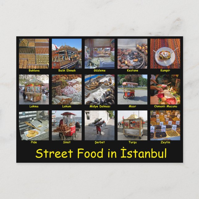 Cartão Postal Comida de rua em İstanbul (Frente)