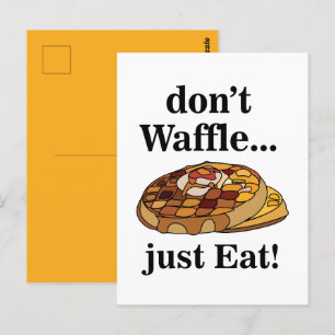 Cartão Postal Comida de Sobremesa de Waffle Engraçada