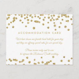 Cartão Postal Comida Dourada Faux Glitter Confetti White