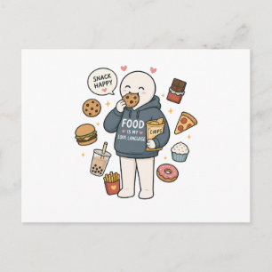 Cartão Postal Comida É Minha Linguagem do Amor Meme Divertido de