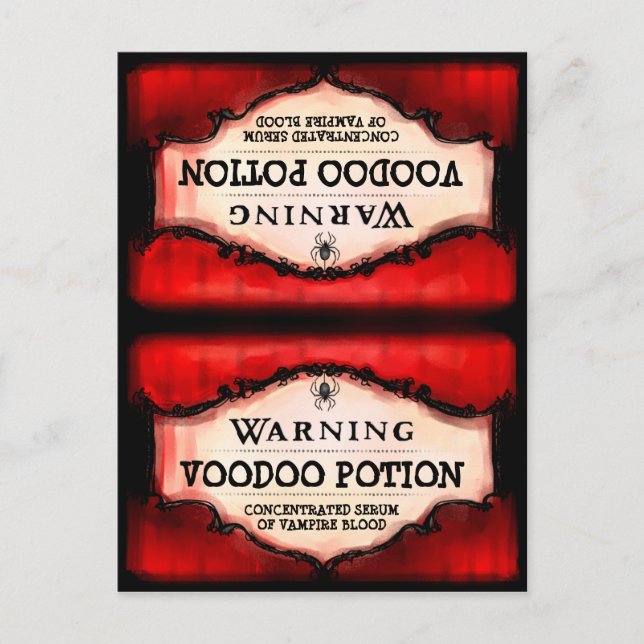 Cartão Postal Comida e placa de bebidas do Halloween - Preto ver (Frente)