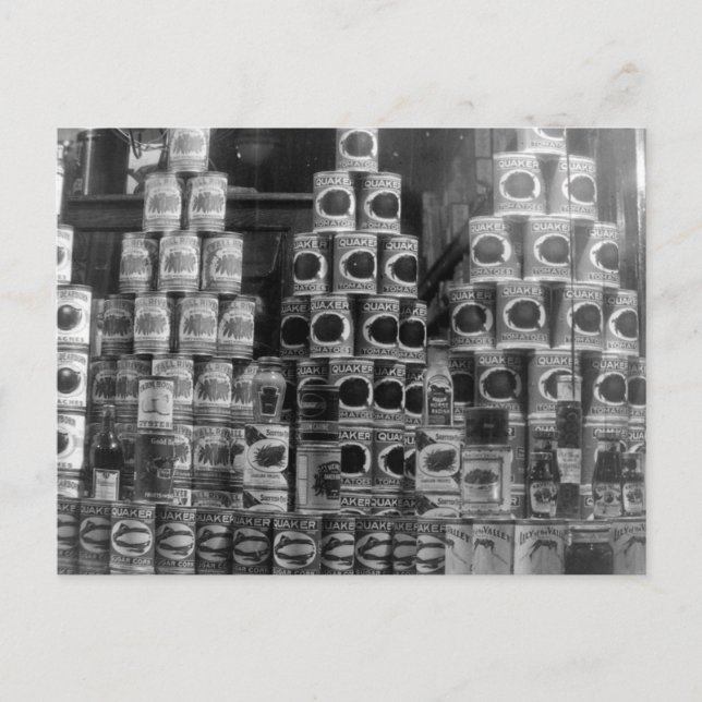 Cartão Postal Comida enlatada de Vintage (Frente)