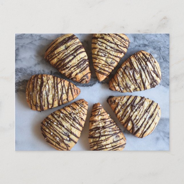 Cartão Postal Comida Fotografia Chocolate Chip British Scone (Frente)