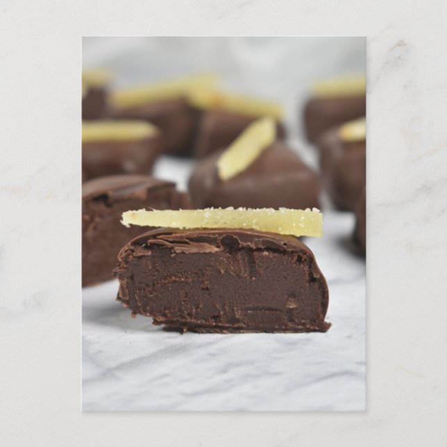Cartão Postal Comida Fotografia Ginger Chocolate Bon Bons (Frente)