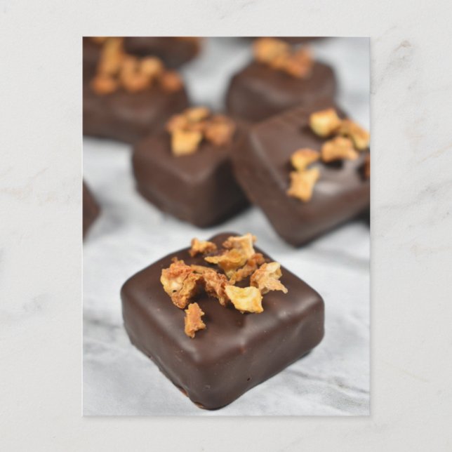 Cartão Postal Comida Fotografia Laranja Chocolate Bon Bon (Frente)