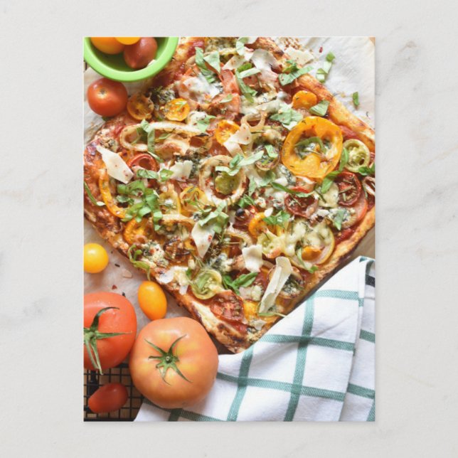 Cartão Postal Comida Fotografia Russo Tomato Puff Paery Tart (Frente)