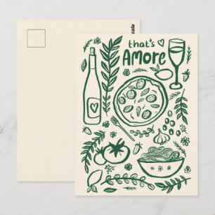Cartão Postal Comida Italiana Isso É Amor Valentim Caprichoso
