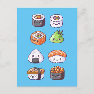 Cartão Postal Comida japonesa Sushi Roll