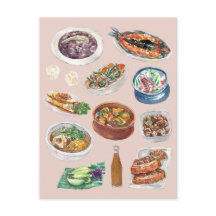 Comida tradicional filipina em Pinoy Watercolor