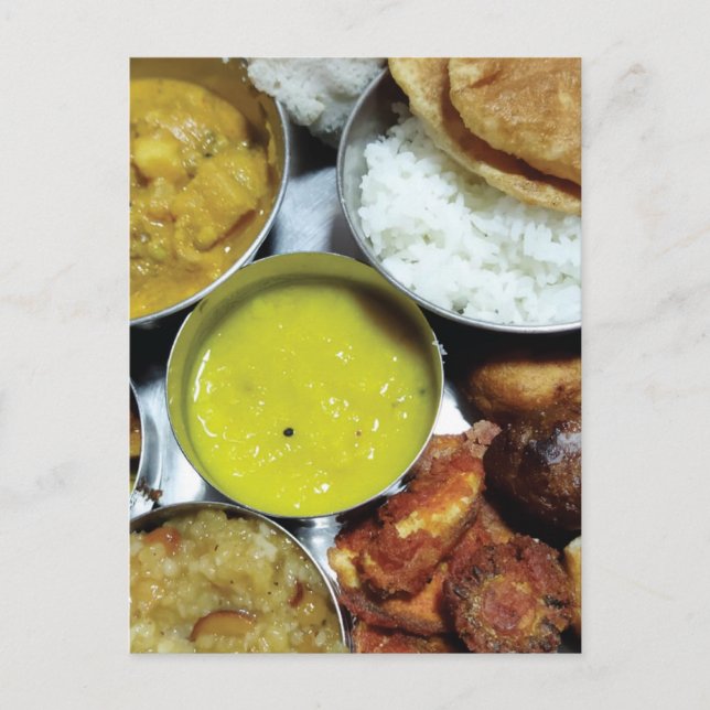 Cartão Postal Comida vegetal indiana (Frente)