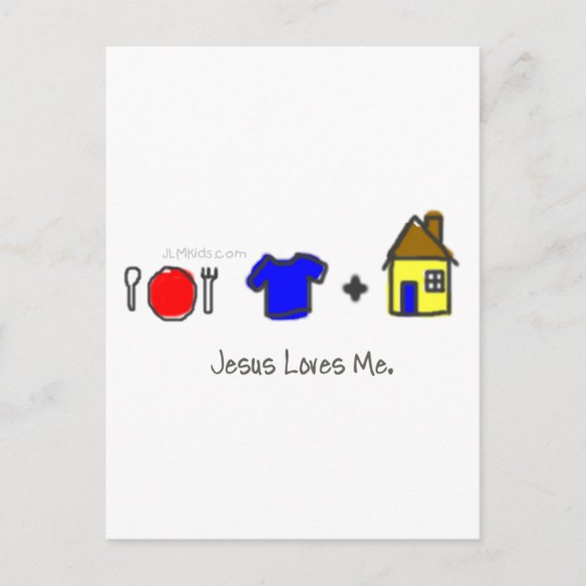 Cartão Postal Comida, vestuário e abrigo (Frente)