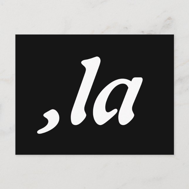 Cartão Postal Comma La Kamala Harris - design de texto personali (Frente)