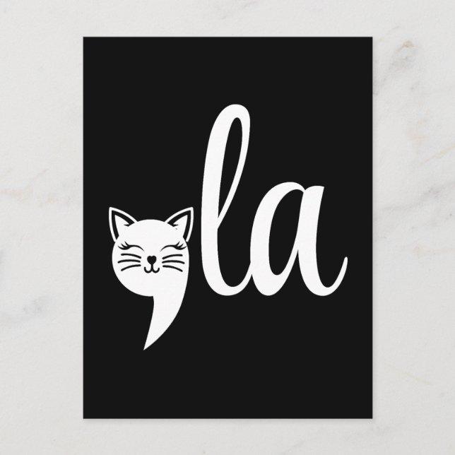 Cartão Postal Comma La Kamala Harris - mãe de gato para Kamala (Frente)