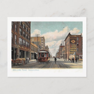 Cartão Postal Commerce St., Dallas, Texas 1905 Antiga