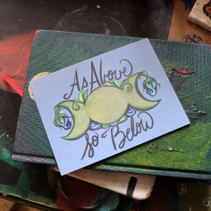 Cartão Postal Como acima, assim abaixo arte pagã da tríplice Lua