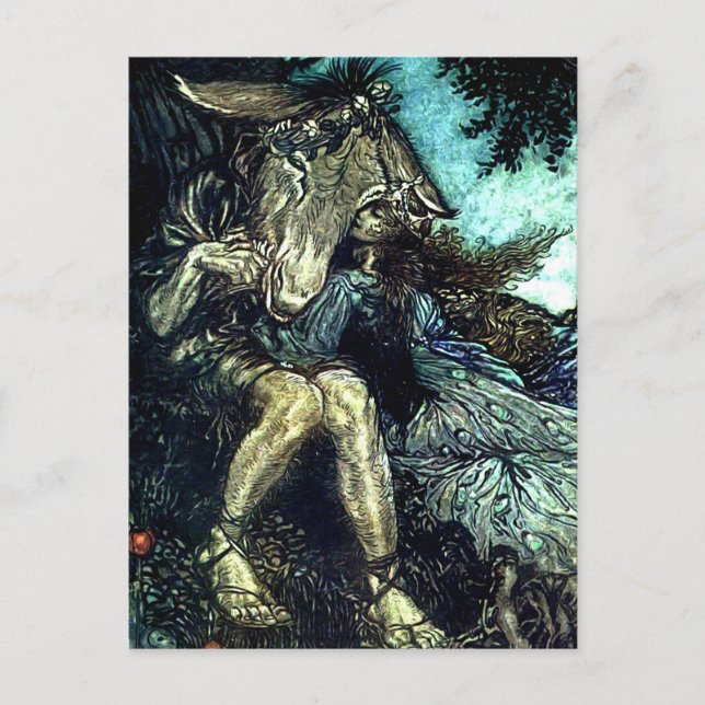 Cartão Postal "Como Agora Espírito?" Fairy Art de Arthur Rackham (Frente)