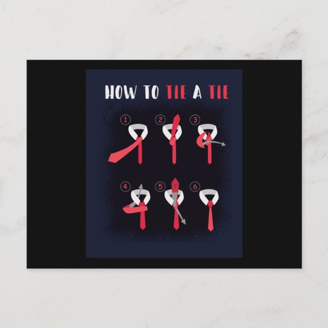 Cartão Postal Como colar uma gravata (Frente)