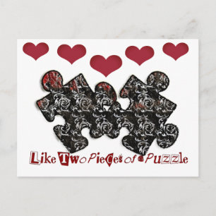 Cartão Postal Como Duas Peças de um Quebra-Cabeça