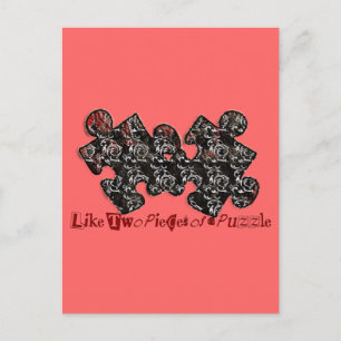 Cartão Postal Como duas peças de um Quebra-cabeça