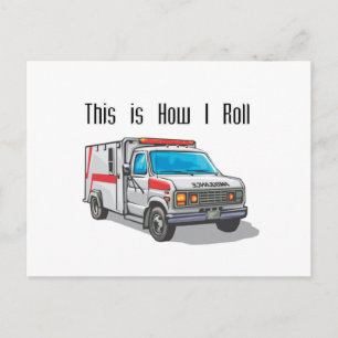 Cartão Postal Como eu rolo Ambulância