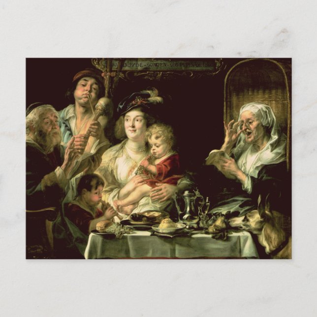 Cartão Postal Como o Velho Canto, então o Jovem Cano, 1638 (Frente)