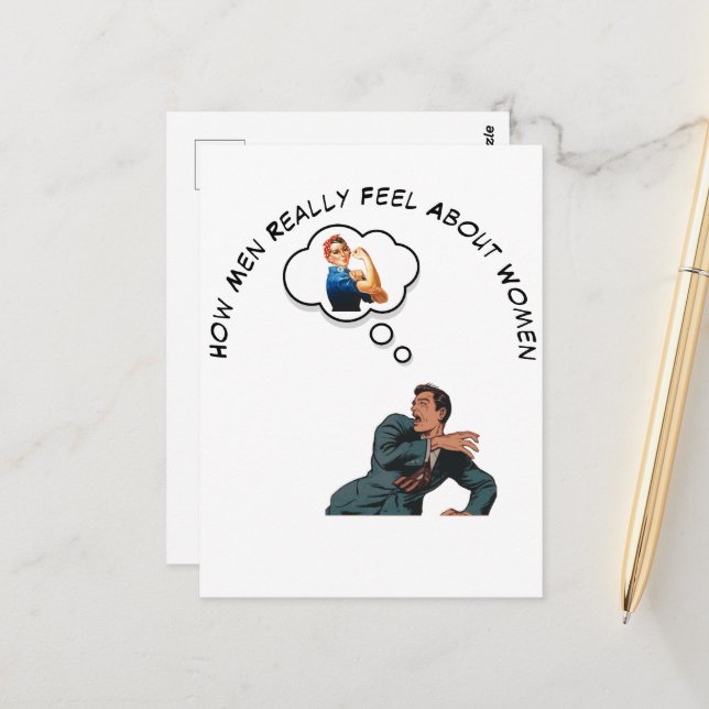 Cartão Postal Como os Homens Sentem Sobre as Mulheres (Frente/Verso In Situ)