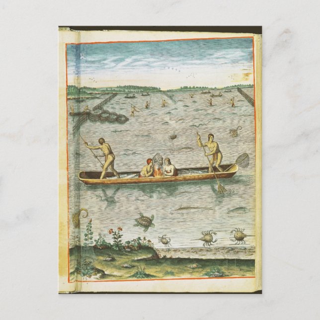 Cartão Postal Como os índios pegam seu peixe (Frente)