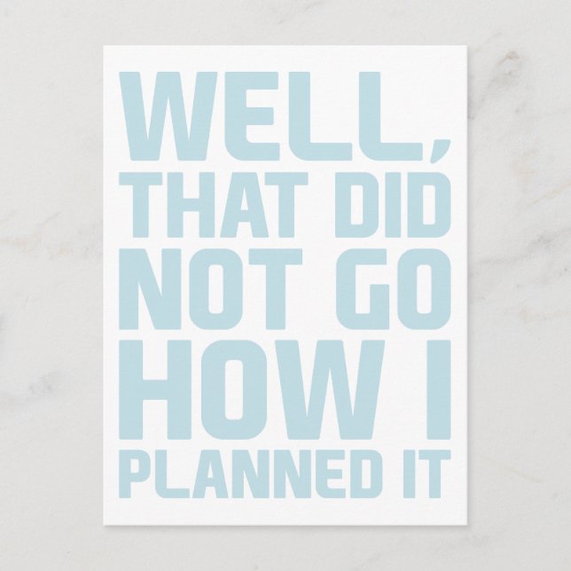 Cartão Postal Como planejei (Frente)