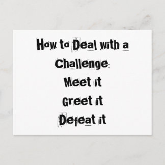 Cartão Postal Como tratar um desafio inspirador